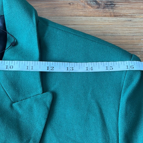 NWOT Zara Dark Green Double Breast Lapel Collar Blazer - Picture 7 of 9